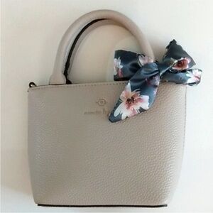 Nanette Lepore Mini Satchel Handbag with Floral Accent Scarf
